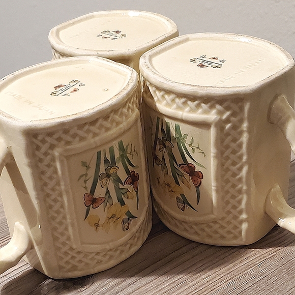 Vintage Butterfly Garden Trellis Coffee Mugs by Enesco 1978 SET OF 3 - Picture 5 of 6